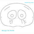 Masque panda à colorier