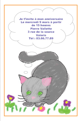 8 grandes cartes d'invitation