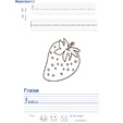 Exercice d'écriture sur la fraise