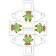 Panier cadeau nounours dans sa robe verte