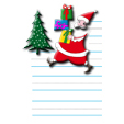 Papier lettre au Père Noël avec Père Noël et cadeaux