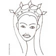 coloriage princesse Portrait de la princesse au diadème losange