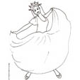 Coloriage de la princesse qui danse seule