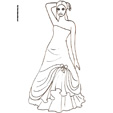 coloriage princesse Coloriage de la princesse avec une robe de bal dessin 40