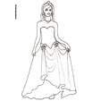Coloriage de princesse : princesse au médaillon et diadème rond