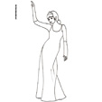 coloriage princesse Coloriage de la princesse en robe du soir