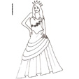 Coloriage de la princesse en robe de bal dessin 32
