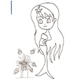Sirene et anémone un coloriage manga