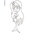 Coloriage de la sirène manga 16