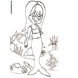 Coloriage sirène aux grands yeux