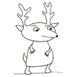 coloriage d'un petit renne