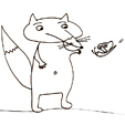 coloriage d'un petit renard