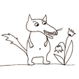 coloriage d'un petit loup