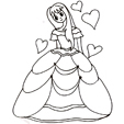 Coloriage de princesse dessin 5