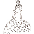 Coloriage de princesse dessin 9