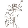 coloriage de la petite fée et les deux champignons