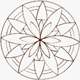 coloriage d'un mandala à la rosace à 12 branches 