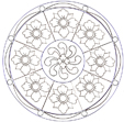coloriage d'un mandala aux huit fleurs
