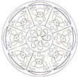 coloriage d'un mandala aux fleurs papillons