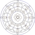 coloriage d'un mandala arabesques et feuilles