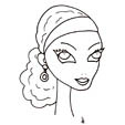 coloriage du visage de la fille à la boucle d'oreille 