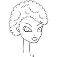 coloriage du visage de la fille frisée