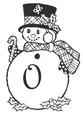 Coloriage des chiffres Bonhomme de neige : 0