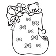 coloriage d'une botte de Noël au nounours