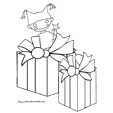 Coloriage de deux gros cadeaux et du lutin