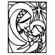 coloriage de Marie et Jésus pour Noël 