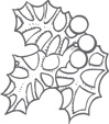 coloriage du houx de Noël 