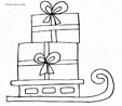 Coloriage d'une luge à cadeaux