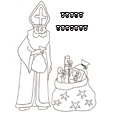 coloriage de saint Nicolas et ses sacs