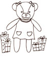 Coloriage de l'oursonne aux cadeaux