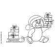 Coloriage de l'ours et le traîneau de cadeaux