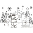 Coloriage du Père Noël et ses cadeaux sur le départ dessin 42