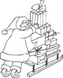 coloriage du Père Noël et la luge