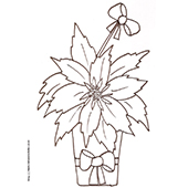 Coloriage d'un pot de poinsettia "l'étoile de Noël"