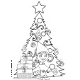 Coloriage du sapin de Noël et du lutin dessin 14