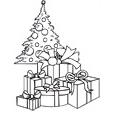 coloriage du sapin et des cadeaux