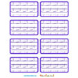 Etiquettes de cahier violettes
