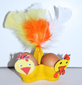 Double coquetier avec plumes