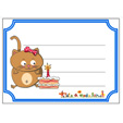 Etiquettes de cahier illustrées d'un petit chat 