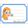 Etiquette de cahier visage de fille