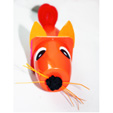 Renard en pot de plastique