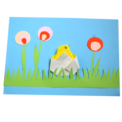 collage tableau printanier