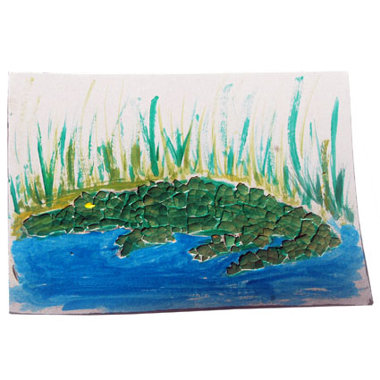 tableau mosaique crocodile