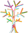 Décorer l'arbre de motifs arts modernes
