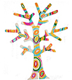 Peindre l'arbre porte bijoux pop art aux feutres