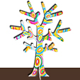 Arbre porte-bijoux pop art